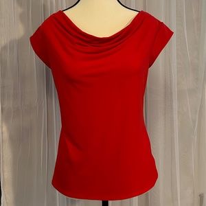 GRACE red cowl neck sleeveless blouse, Small.  Beautiful and flattering.